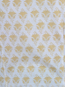 White Yellow Hand Block Printed Shirt- S3517017