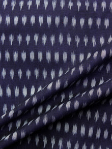 Indigo Grey Pochampally Hand Weaved Ikat Mercerised  Fabric Per Meter - F002F1422