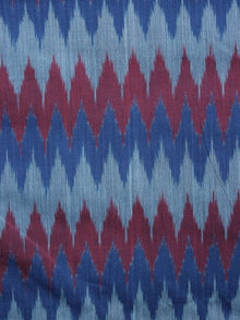 Royal Blue Maroon Grey Pochampally Hand Weaved Ikat Mercerised  Fabric Per Meter - F002F1424