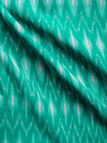 Green Ivory Pochampally Hand Weaved Ikat Mercerised  Fabric Per Meter - F002F1434