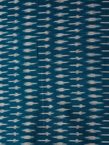 Teal Blue Grey Pochampally Hand Weaved Ikat Mercerised Cotton Fabric Per Meter - F002F1979