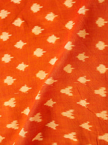 Orange Yellow Pochampally Hand Weaved Ikat Mercerised Cotton Fabric Per Meter - F002F1984