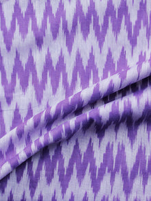 Purple Ivory Pochampally Hand Weaved Ikat Mercerised  Fabric Per Meter - F002F1410
