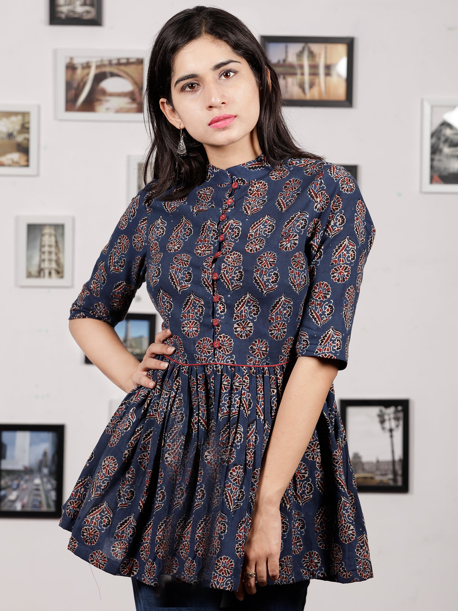Myra Top - Indigo Ajrakh