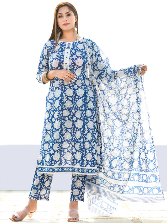 Rutba Aina - Set of Kurta Pants & Dupatta - KS13A2598D