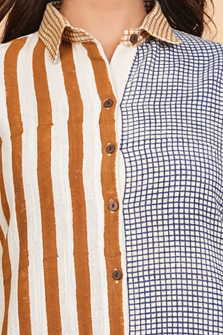 Hand Block Printed Cotton Fabric Per Meter - F001F2957