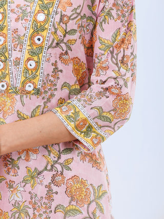 Hand Block Printed Cotton Fabric Per Meter - F001F2960