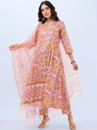 Aina Samah Set Of Kali Kurta Pants Dupatta