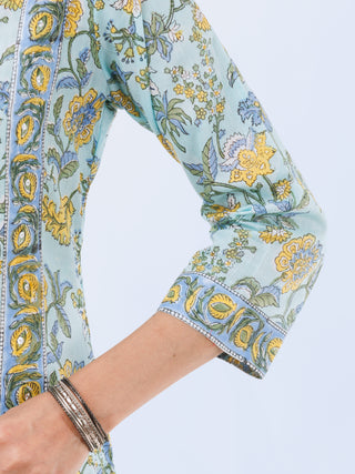 Hand Block Printed Cotton Fabric Per Meter - F001F2961