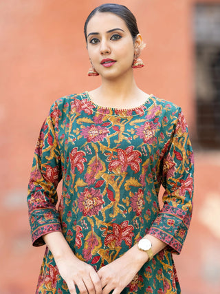 Roz Misha Set Of Kali Kurta Pants Dupatta