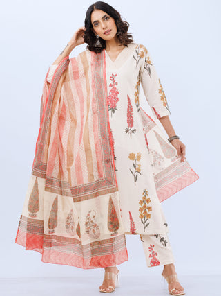 Aina Beena Set Of Kurta Pants Kota Dupatta