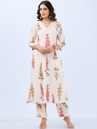 Aina Beena Set Of Kurta Pants Kota Dupatta