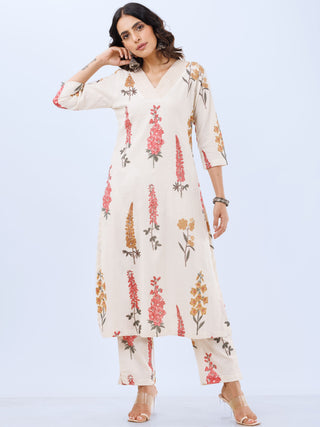 Aina Beena Set Of Kurta Pants Kota Dupatta