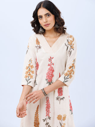 Aina Beena Set Of Kurta Pants Kota Dupatta