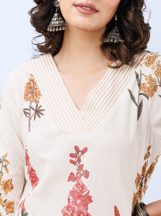 Aina Beena Set Of Kurta Pants Kota Dupatta