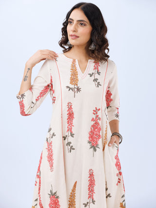 Aina Noor Set Of Kali Kurta Pants Dupatta