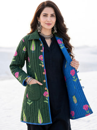 Shishir Ria Ajrakh Quilted Reversible Jacket