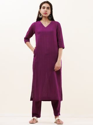 Roz Meenal Set Of Kurta Pants Kota Dupatta