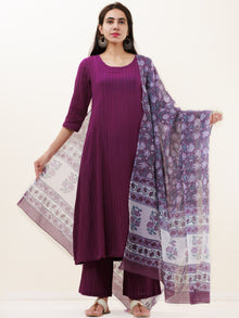 Roz Paro Set Of Kurta Pants Kota Dupatta