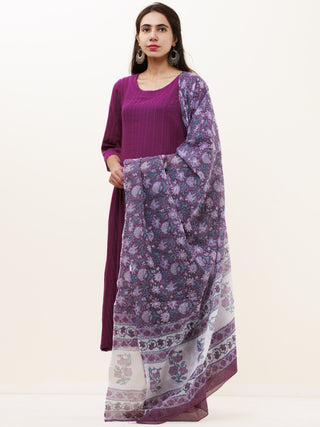 Roz Paro Set Of Kurta Pants Kota Dupatta