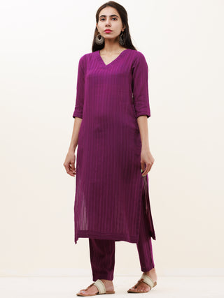 Roz Meenal Set Of Kurta Pants Kota Dupatta