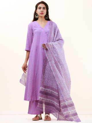 Roz Sonal Set Of Kurta Pants Kota Dupatta