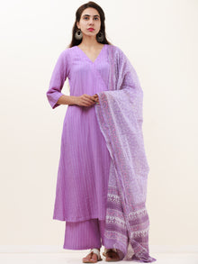 Roz Sonal Set Of Kurta Pants Kota Dupatta