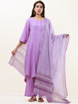 Roz Diya Set Of Kurta Pants Kota Dupatta