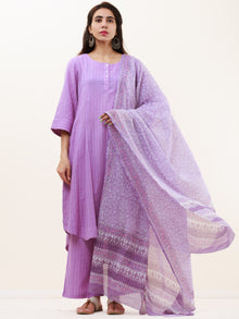 Roz Diya Set Of Kurta Pants Kota Dupatta
