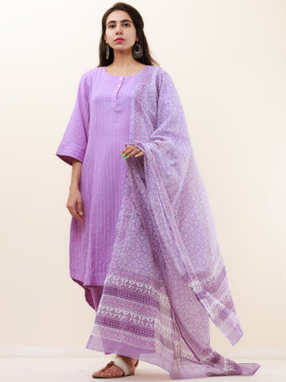 Roz Diya Set Of Kurta Pants Kota Dupatta