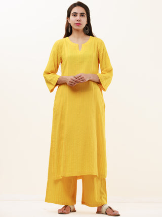 Roz Kavita Set Of Kurta Pants Kota Dupatta