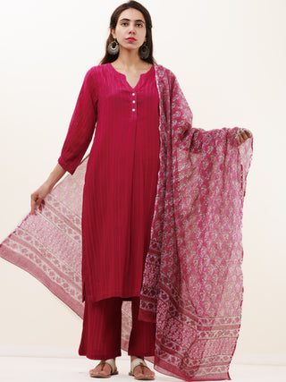 Roz Utsav Set Of Kurta Pants Kota Dupatta