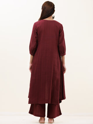 Roz Aaina Set Of Kurta Pants Kota Dupatta