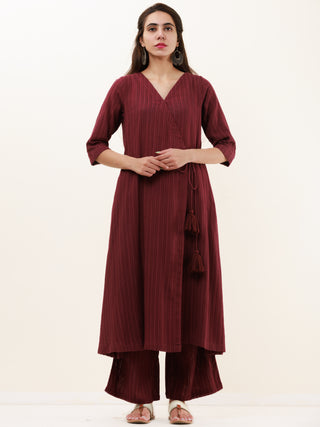 Roz Fagun Set Of Kurta Pants Kota Dupatta