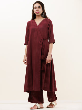 Roz Fagun Set Of Kurta Pants Kota Dupatta