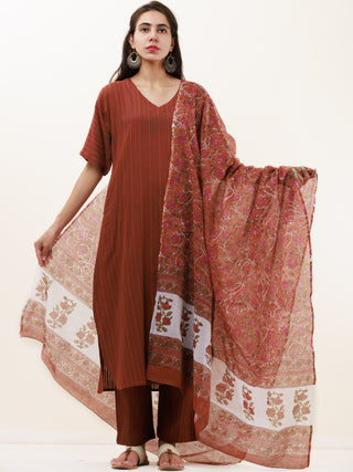 Roz Anaysa Set Of Kurta Pants Kota Dupatta