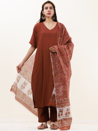 Roz Anaysa Set Of Kurta Pants Kota Dupatta