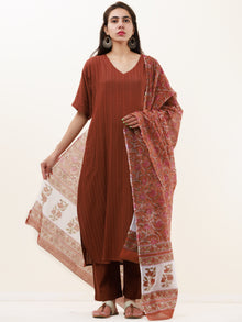 Roz Anaysa Set Of Kurta Pants Kota Dupatta