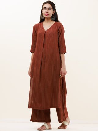 Roz Heena Set Of Kurta Pants Kota Dupatta