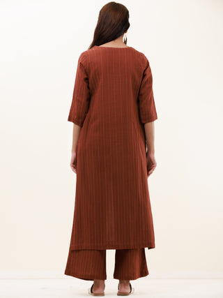 Roz Heena Set Of Kurta Pants Kota Dupatta