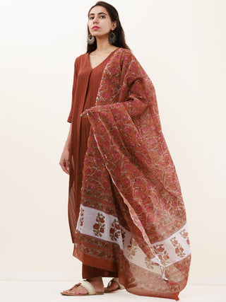 Roz Heena Set Of Kurta Pants Kota Dupatta