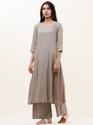 Roz Tara Set Of Kurta Pants Kota Dupatta