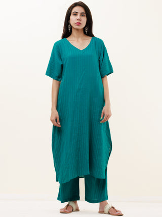 Roz Samah Set Of Kurta Pants Kota Dupatta