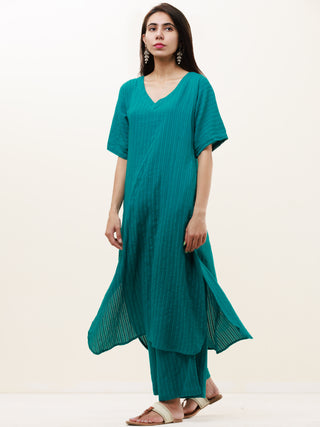 Roz Samah Set Of Kurta Pants Kota Dupatta