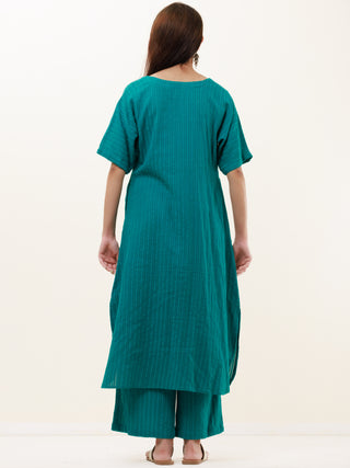 Roz Samah Set Of Kurta Pants Kota Dupatta