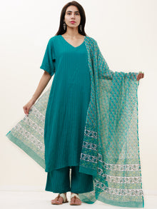 Roz Samah Set Of Kurta Pants Kota Dupatta