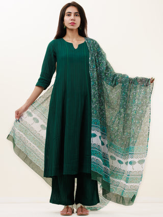 Roz Damini Set Of Kurta Pants Kota Dupatta