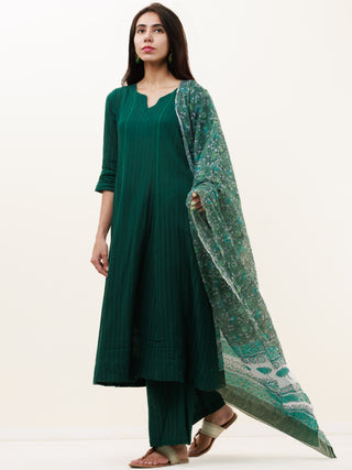 Roz Damini Set Of Kurta Pants Kota Dupatta