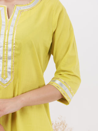 Parv Resha Set Of Kurta Pants Kota Dupatta