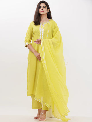 Parv Resha Set Of Kurta Pants Kota Dupatta